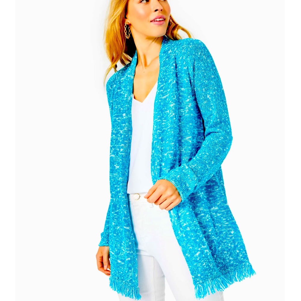 NWT Lilly Pulitzer mavery cardigan in the turquoise shore merl. Sz XS